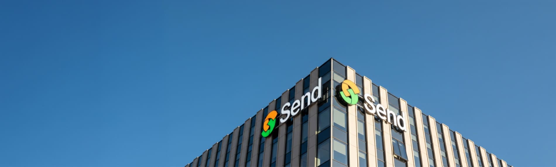 Send signage on the top of an office tower